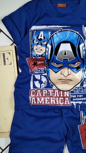 IDC Setelan Baju Kaos Anak Karakter Superhero Captain America Trendy Keren Terbaru