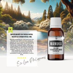 Eco Premium Manuka Essential Oil Therapeutic Grade Steam Distilled 100% Pure Diffuser Aromatherapy for Skin and Hair