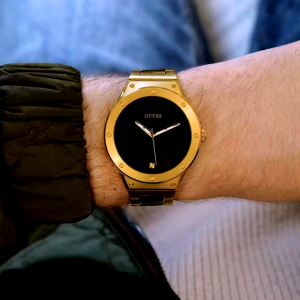 [Promo] Jam Tangan Pria Guess GW0427G2 Scope Black Dial Gold Stainless Steel Strap Original Garansi 2 Tahun [✔COD][100% Authentic]