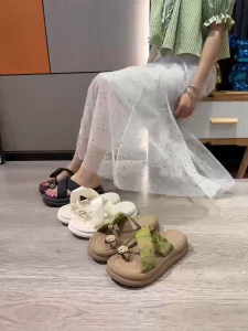 Sandal Wedges Wanita Sendal Premium Corak Bunga Cewek Fashion Kekinian  1S-SW45