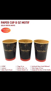 Paper Cup ukuran 8 oz Gelas Kertas Gelas Kopi (Isi 50 Pcs-PCK8M)