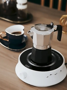 Mocha Coffee Pot Electric Gas Stove Small Coffee Machine Mini Tea Stove Portable Electric Stove Automatic Power Off High Temperature Resistant Mokapot Stovetop Coffee Maker for Cafes Home Offic Tea Lovers