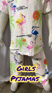 GIRL PYJAMAS BAJU TIDUR BUDAK PEREMPUAN SIZE 2-8 100% COTTON BIG CUTTING 4 TAHUN KE ATAS GIRLS SLEEWEAR PAJAMAS