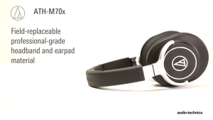 Audio-Technica ATH-M70X Closed-Back Dynamic Professional Studio Monitor Headphones Black