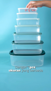 Pero Food Storage Container Set of 7 / Tempat Penyimpanan Makanan Microwave Safe Isi 7pcs