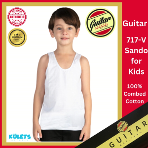 Guitar Cotton Sando for Boys De Hilo White Inner Wear for Kids Boys Toddler Up To 18 Years Old