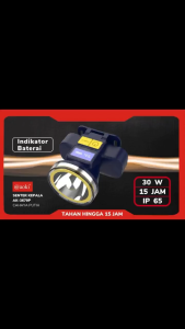 Aoki BrightMax 30W Lampu Kepala LED Efisiensi Tinggi dengan Tampilan Baterai Digital