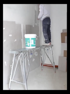 REAIM Scaffolding Steger 500KG Work Platform Lipat Tangga Tinggi disesuaikan 52-140cm