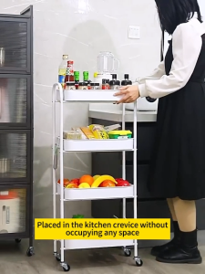 Multifunction Storage Trolley Rack | Space Savers | Carbon Steel Honeycomb Basket Trolley Rack | Office Shelves | Home Kitchen | Rack Rak Troli