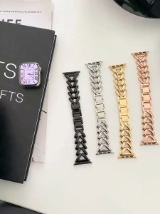 Luxury Love Heart Metal strap+Diamond case Bracelet For iWatch Ultra 49 42 40mm 44 41mm 45mm Band For iWatch 8 7 6 SE 4 5 2 3 Women Girl Strap