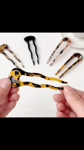 F4 Jepit Rambut Sanggul Tusuk Konde Acetate Hair Sticks U-Shaped Wavy Chopsticks Hairpins TKSA002