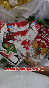 Banner Dirgahayu RI | Tulisan Hut Republik Indonesia dekorasi 17 agustusan