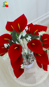 ANTHURIUM BELUDRU MERAH BUNGA HIAS K18 B8172 ARTIFICIAL HOME DEKOR