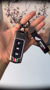 Ốp Chìa Khóa Xe Máy Honda SHMode PCX SH Chìa 3 Nút Hợp Kim Cao Cấp Họa Tiết Cờ Ý CÓ DÂY LOGO HONDA