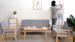 Sofa bed 3/2/1 Tempat Duduk Sofa Ruang Tamu Sofa Empuk Kayu Solid Sofa bed Kursi Ruang Tamu Sofa