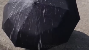 Printleaf - Black Seamlessly Foldable UMBRELLA 8 Ribs Direct to Film