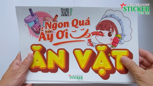 🔥🔥🔥 Miếng Dán ĂN VẶT dùng Trang Trí QuánTủ kính Xe bán hàng...