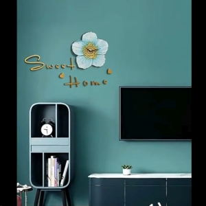 CT222C057 INTERY นาฬิกาดอกไม้ ใบไม้ Wall Clock Art นาฬิกาติดผนัง ไฟติดผนัง