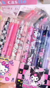 🔥Sanrio ปากกาเจล 6pcs น่ารักการ์ตูน Kuromi l ปากกาเจลใส 0.5 มม. ST Nib  แห้งเร็ว อุปกรณ์เครื่องเขียนนักเรียน