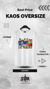 SMR APPAREL - Kaos Oversize SINCHAN premium Cotton Combed 24s Pria & Wanita Basic Lembut