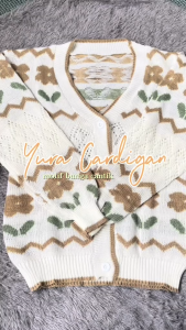 Outwear bunga yura - Rajut cardigan rajut - Outer rajut wanita motif bunga premium - yura flower