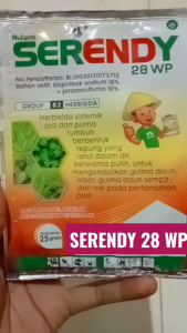 Serendy Herbisida Pengendali Gulma Tanaman Padi Kemasan 25gr Obat Rumput Serendi 25 wp