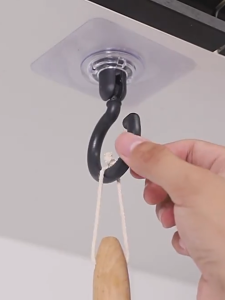 MORETHAN1 4pcs Adhesive Ceiling Hooks White Under Cabinet Hooks Plastic Heavy Duty Adhesive Hooks Utility Hooks