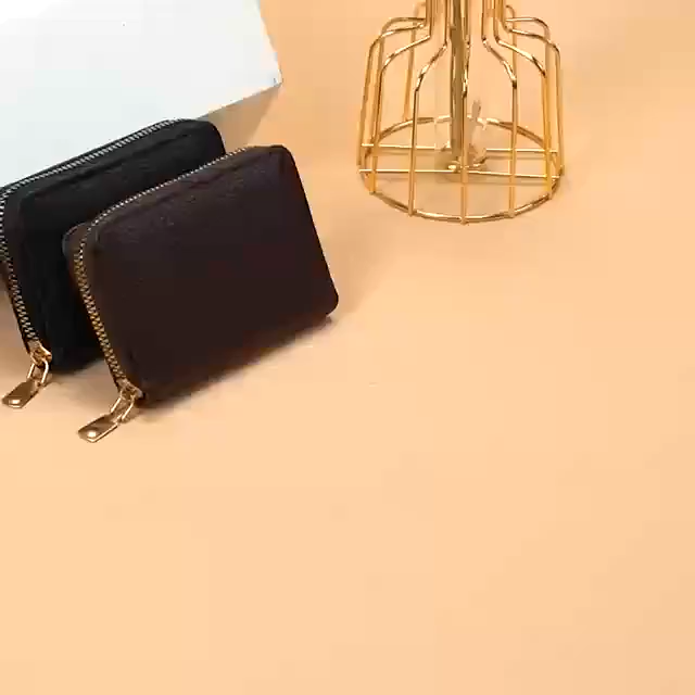 Card Bag High-End Card Jacket for Men Large Capacity Leather Expansion Card Slot Organ Zipper Anti Magnetic Compact Bank Card ID Bag