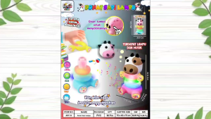 Mainan Edukasi Anak Ring Donat Sapi Lampu dan Musik
