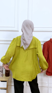 Kemeja Wanita Terbaru Laura Bahan Polo Linen Style Kekinian