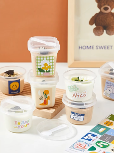 Korean Dessert Box + sendok 10 buah Cup Kotak puding