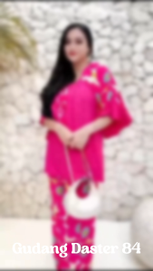 Oneset Bunga Setelan Celana Panjang Flower Rayon Tebal Halus Adem Pakaian Wanita Viral Kekinian