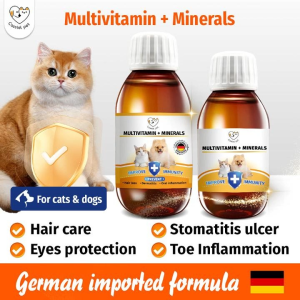 CASSIEL PET Multivitamins 60ml/150ml for dogs cats and small pets Vitamin Boost Appetite Gain Weight Chubby