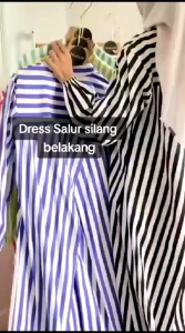 LANGSUNG KIRIM GAMIS RAYON PREMIUM MOTIF SALUR JUMBO FULL KANCING SAMPAI BAWA FREE BROSS MUSLIM WANITA GAUN PESTA KONDANGAN MEWAH DRESS  POLA STRIP