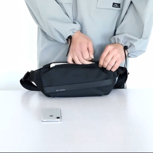 Ready Stock!! WE POWER New Fashion (M) Size Men Waist Bag Chest Bag Pouch Bag Fanny Pack Pu Leather