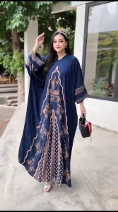 Kaftan Wanita Jumbo Busui Rayon Premium Terbaru Motif Mewah Dan Elegan Adem Dan Halus