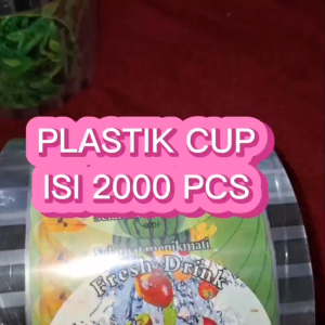 Plastik Lid CupPlastik Selaer Cup MURAH isi 2000 Pcs/roll Kartun Buah BTS Black Pink TEH DRINK