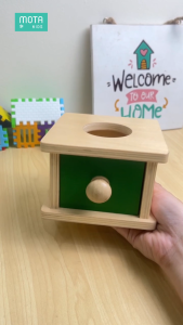 [MPL03010 - Mota Montessori] Đồ chơi montessori Hộp thả bóng có ngăn kéo cho bé 9-12 tháng phát triển tư duy và vận động - Hàng chính hãng