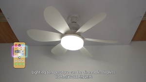 E27 Ceiling Fan With LED Fan Light 6 Blades Small Ceiling Cooling Electric Fan Lamp Remote Control