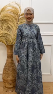 Batik Urban Chic Gamis Sangkuriang Manggar Maxi Bumil/Busui Katun Sogan Allsize & Jumbo