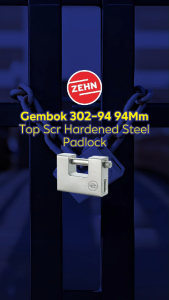 Zehn Gembok 302-94 94Mm Top Scr Hardened Steel Padlock