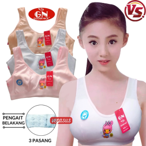 3Pcs Miniset Karakter Golden Nick Bra Anak Perempuan SD-SMP Remaja ABG Usia 7-12 Tahun Ukuran MLXL