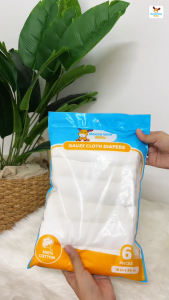 Moose Gear Baby Cloth Diaper 6PCS Gauze Cloth 100% Cotton Soft & Absorbent (36in x 18in)