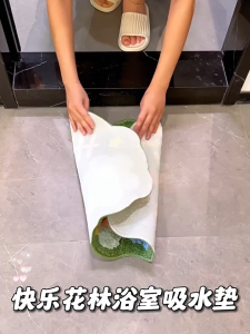 พรมเช็ดเท้า ผ้าเช็ดเท้าชินจัง พรมเช็ดเท้าซับน้ำ พรมห้องน้ำ floor mat พรมเช็ดเท้าหนา bath mat พรม เช็ดเท้า ครึ่ง วงกลม bathroom mat