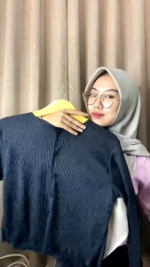 Cardigan anak perempuan usia 2 sampai 12 tahun bahan rajut waffle knit