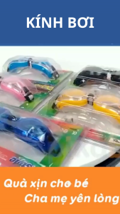 Kính bơi trẻ em chống sương mù không thấm nước độ nét cao tặng kèm 2 nút bịt tai chống nước có thể điều chỉnh mũi