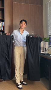 Quần Tây Nam THOMAS Vải Cotton Tây Oxford Trơn Cao Cấp Màu Xám Đen Xanh Kem Đẹp Co Giãn Tag Chun Khaki Dài NATO