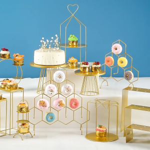 5PCS Wedding Cake Stand Dessert Stand Set Decoration Set Buffet Cold Tea Break Table Outdoor party intervention supplies