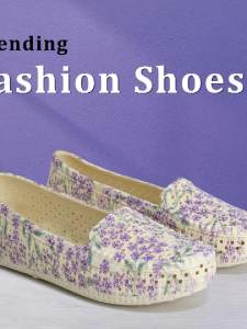 RUIMO Flat Shoes Wanita Motif Floral Flat dengan Gaya Trendy dan Karet Anti Slip - 2186