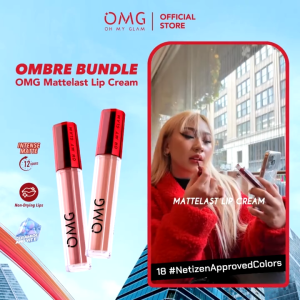 OMG Paket Best Ombre Mattelast Lip Cream & Glassy Lip Tint - Warna Intense Tahan Lama & Ringan